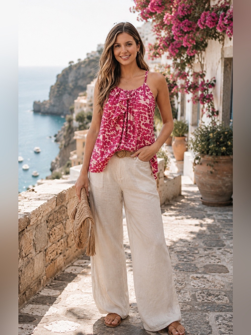 NWT | Swoon x y&i Clothing Boutique | Ruffle Tank in Pink Orchid - Size M